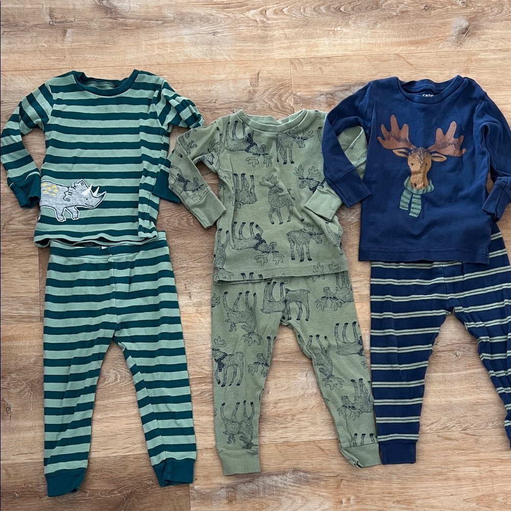 Carter's Green and Blue Animal Pajama Set